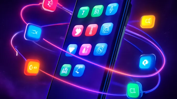 3666BD COM Sleek smartphone floating in space